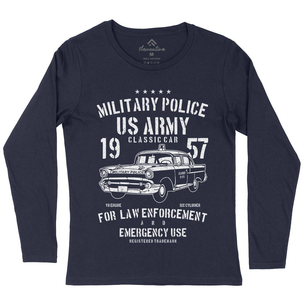 Classic Car Womens Long Sleeve T-Shirt Army A611