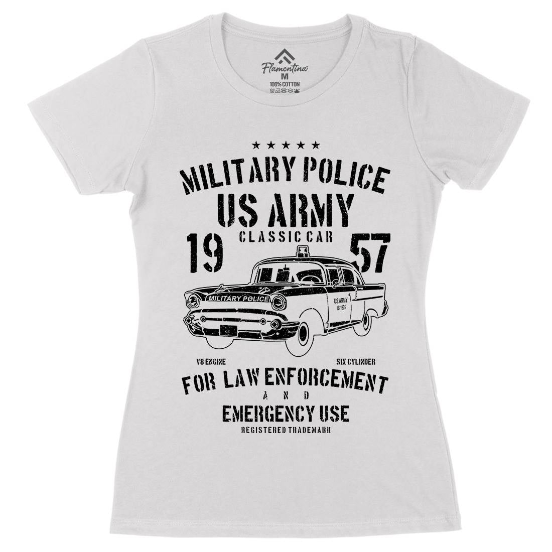 Classic Car Womens Organic Crew Neck T-Shirt Army A611