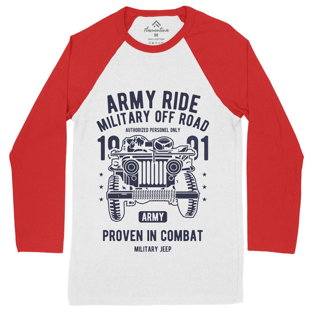 Ride Mens Long Sleeve Baseball T-Shirt Army A612