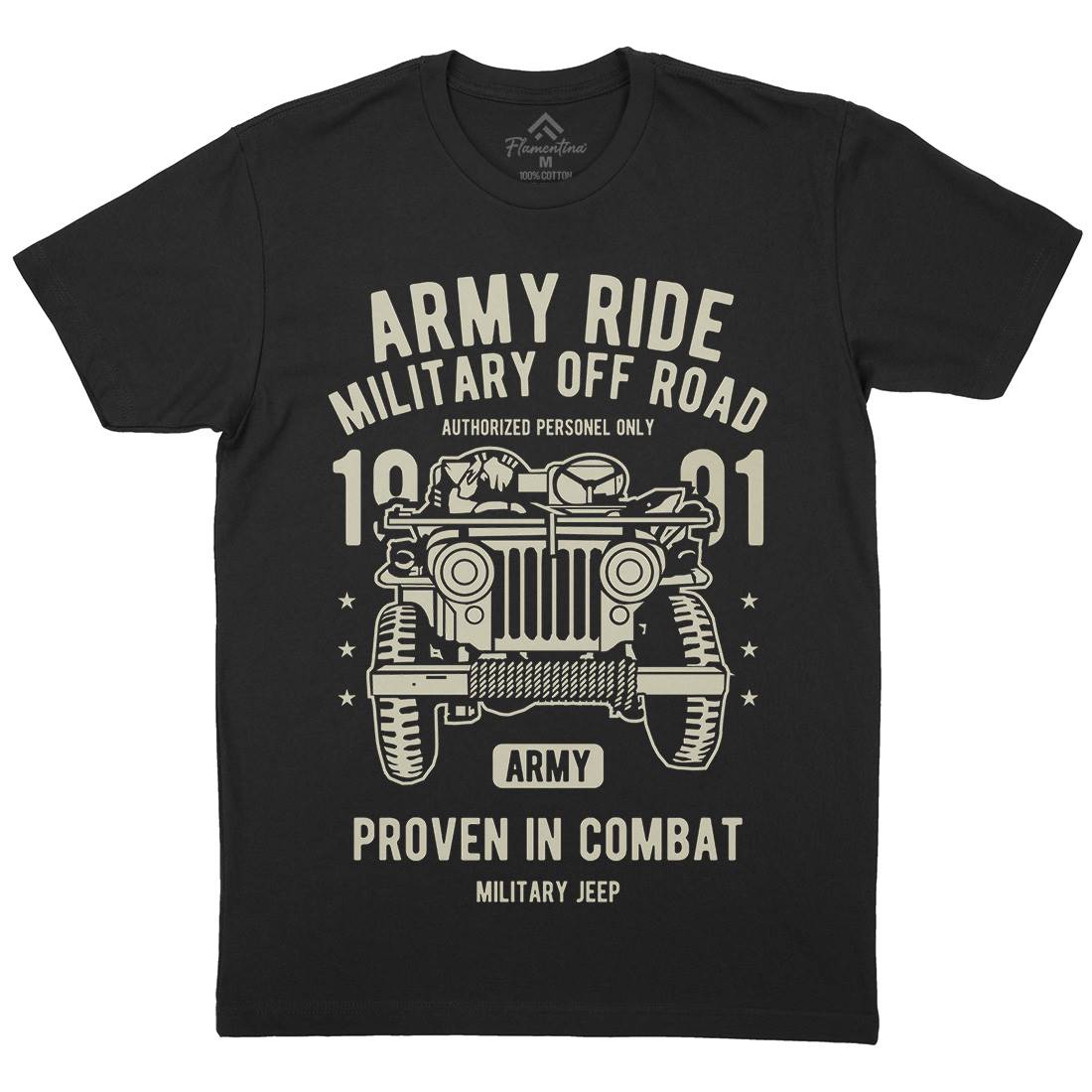 Ride Mens Organic Crew Neck T-Shirt Army A612