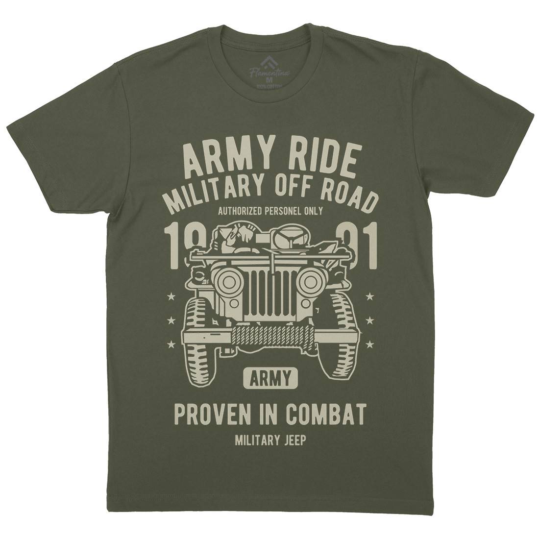 Ride Mens Organic Crew Neck T-Shirt Army A612