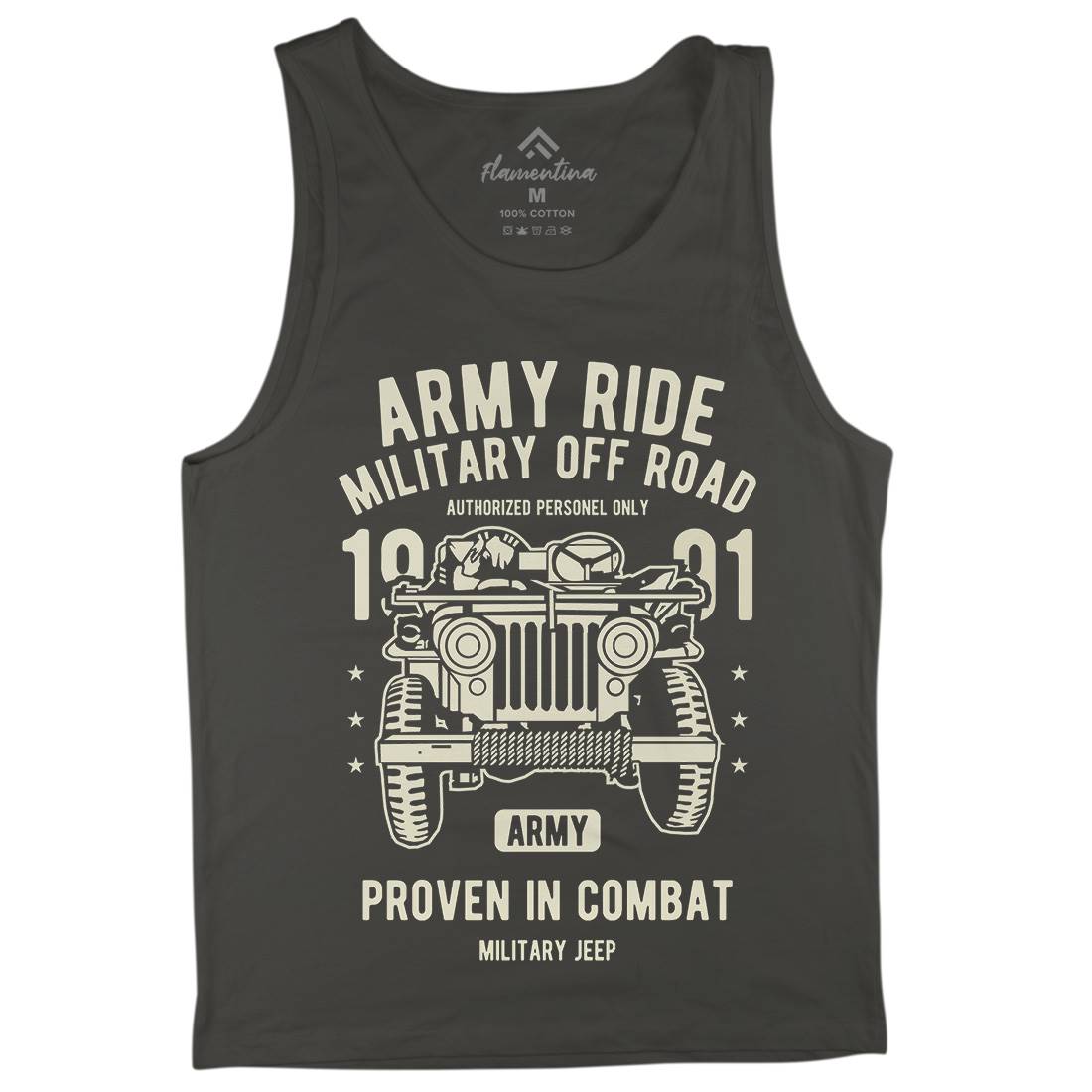Ride Mens Tank Top Vest Army A612