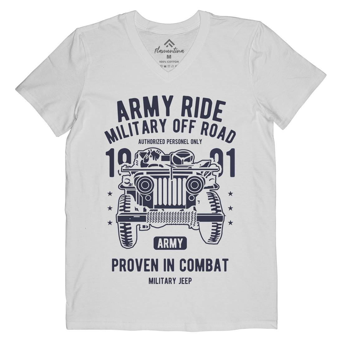 Ride Mens Organic V-Neck T-Shirt Army A612