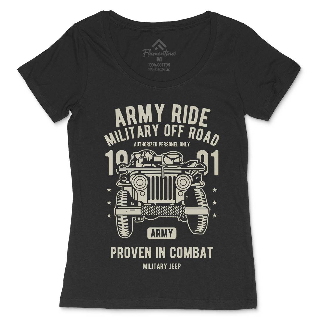 Ride Womens Scoop Neck T-Shirt Army A612