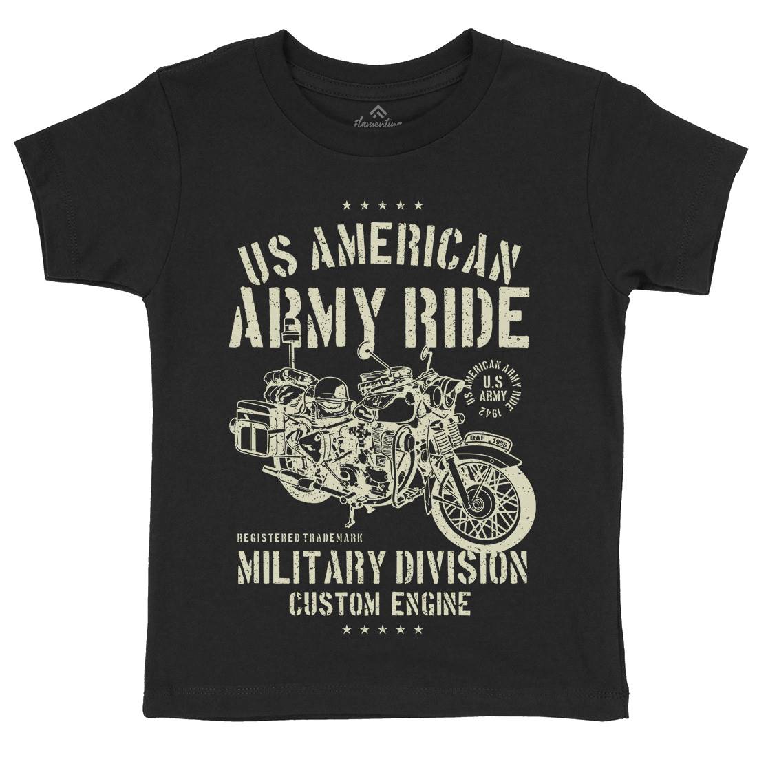 Ride Kids Organic Crew Neck T-Shirt Army A613