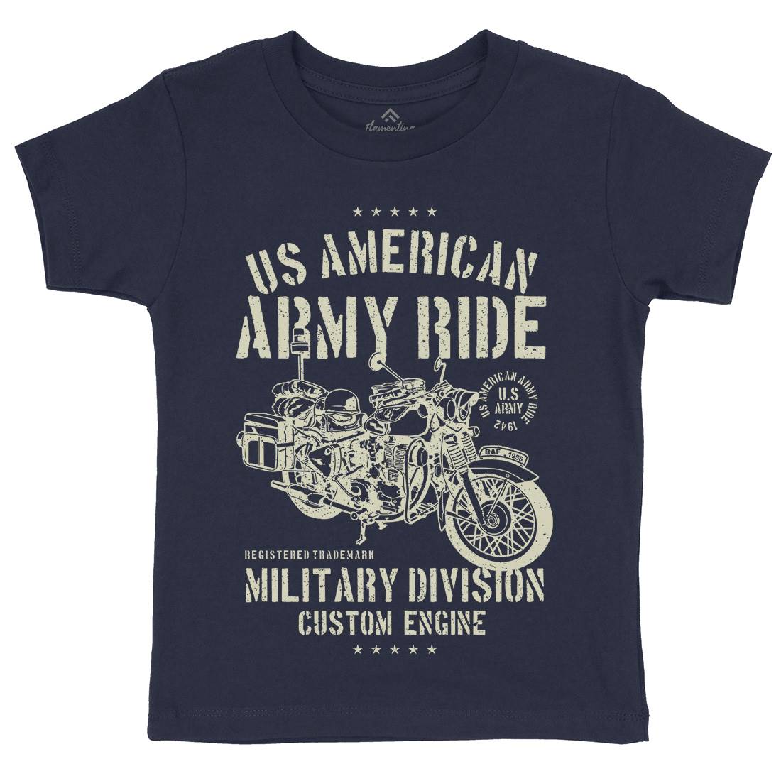 Ride Kids Crew Neck T-Shirt Army A613