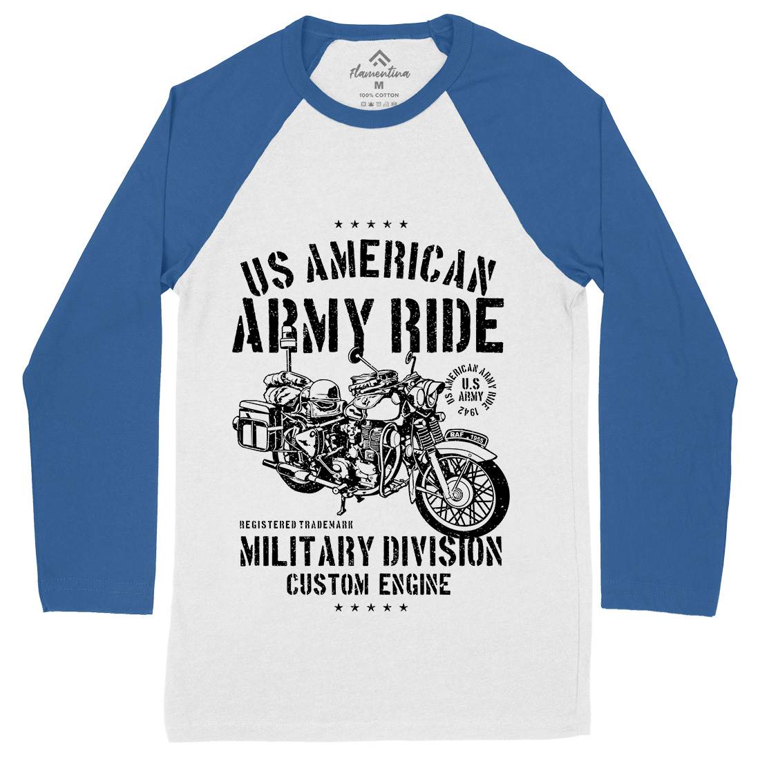 Ride Mens Long Sleeve Baseball T-Shirt Army A613