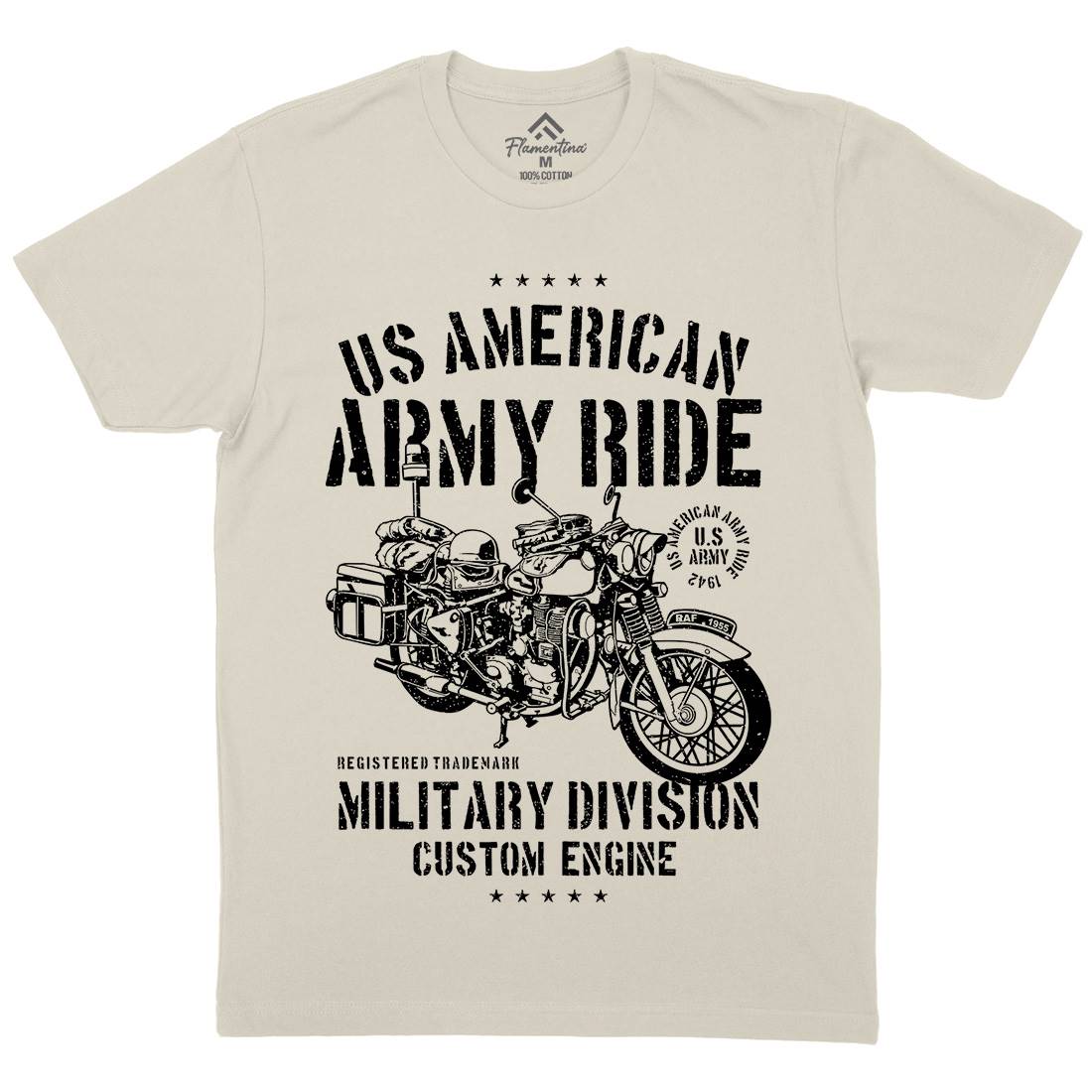 Ride Mens Organic Crew Neck T-Shirt Army A613