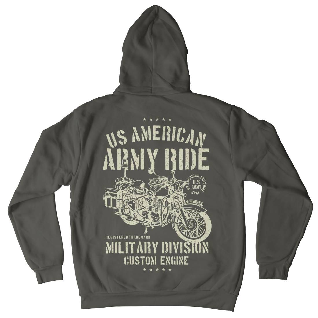 Ride Kids Crew Neck Hoodie Army A613
