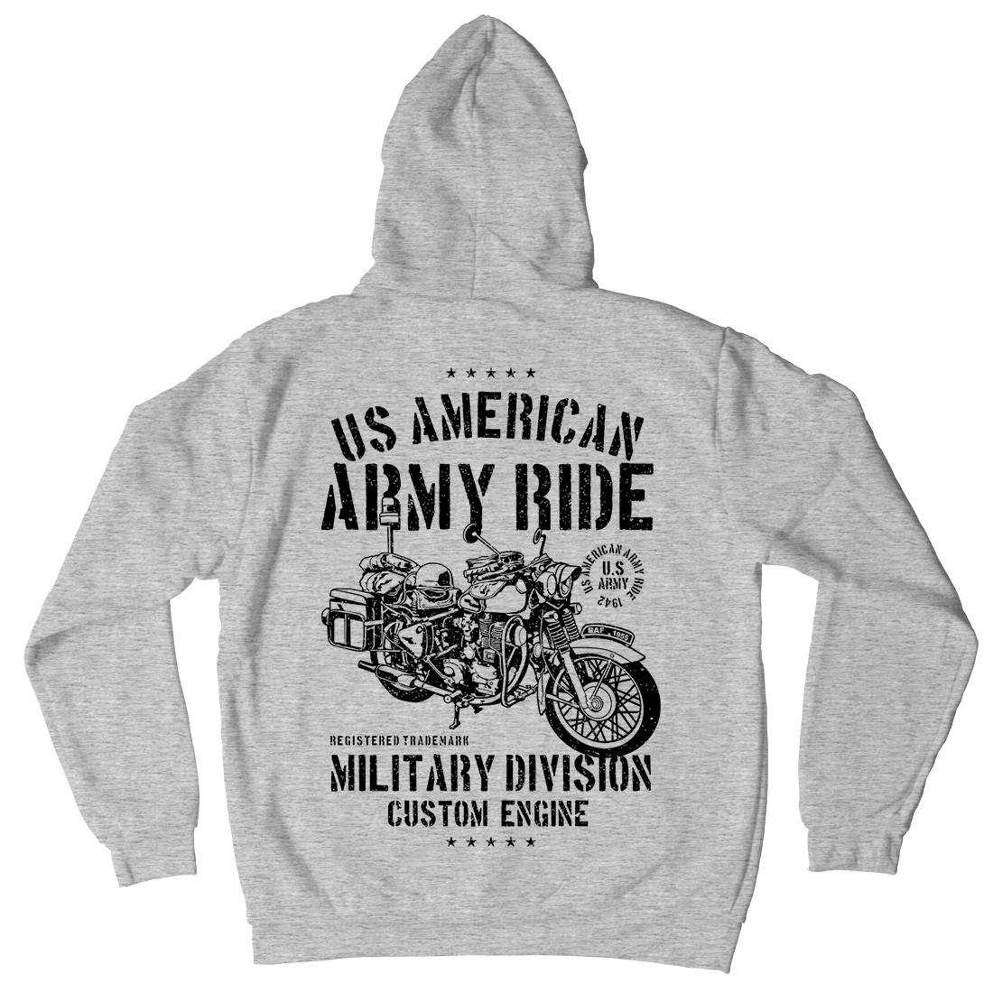 Ride Mens Hoodie With Pocket Army A613
