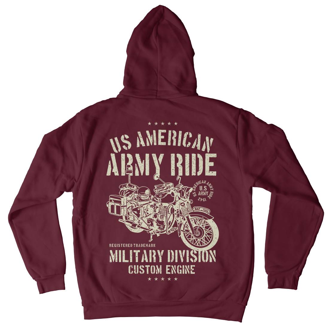 Ride Mens Hoodie With Pocket Army A613