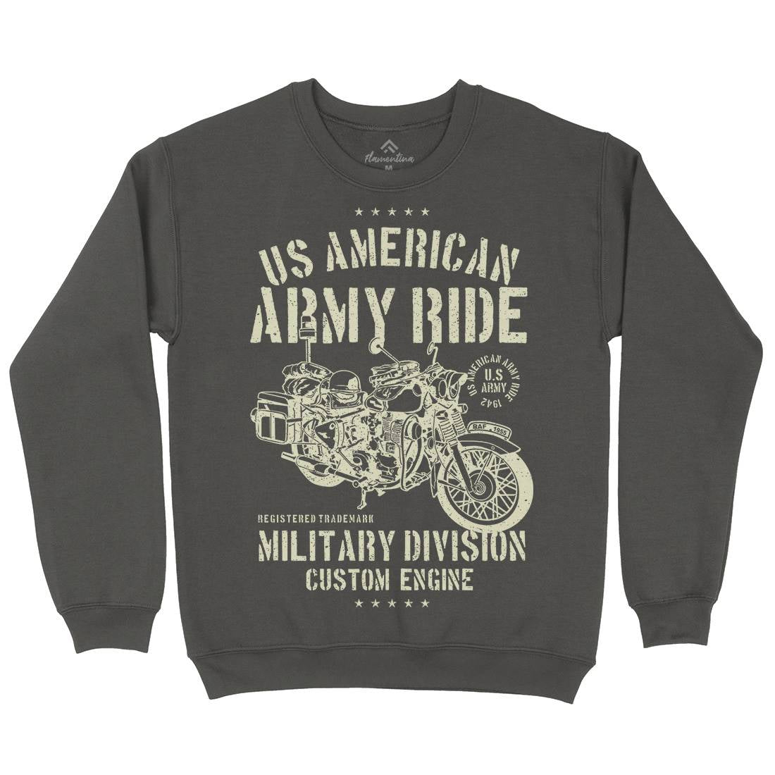 Ride Mens Crew Neck Sweatshirt Army A613