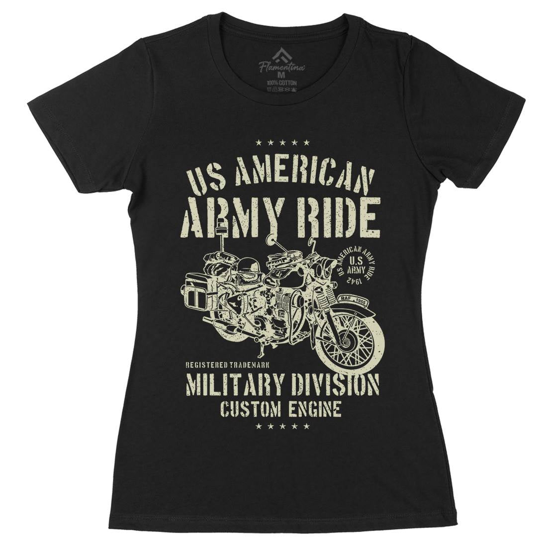 Ride Womens Organic Crew Neck T-Shirt Army A613