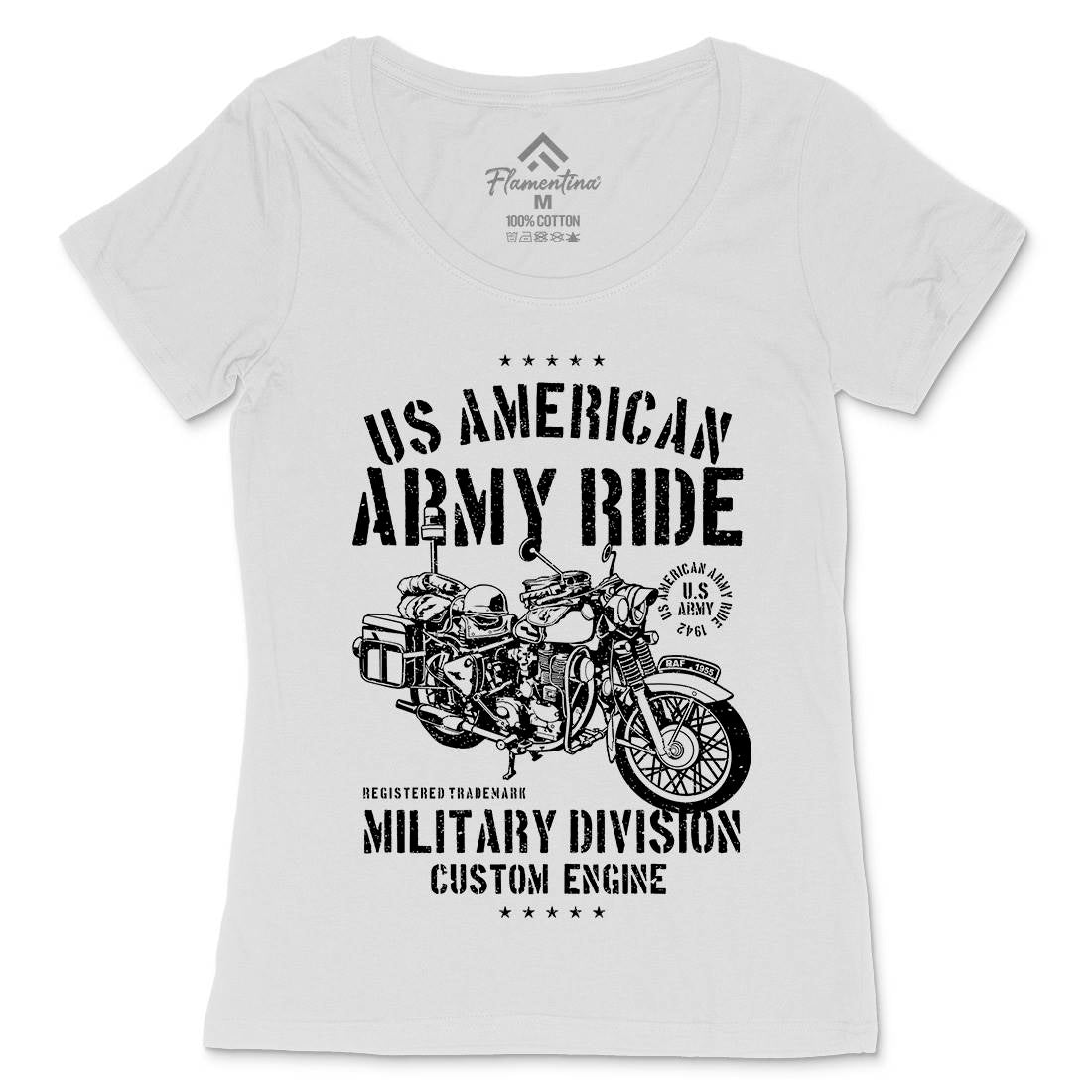 Ride Womens Scoop Neck T-Shirt Army A613