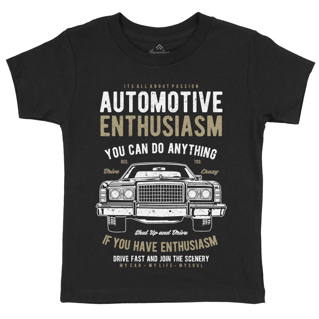 Automotive Enthusiasm Kids Crew Neck T-Shirt Cars A614