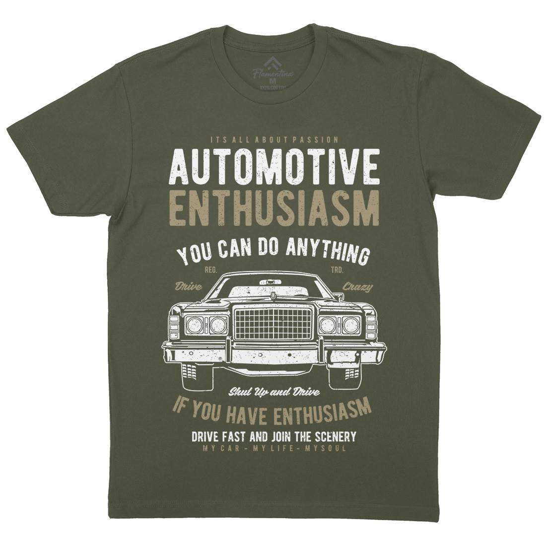 Automotive Enthusiasm Mens Crew Neck T-Shirt Cars A614