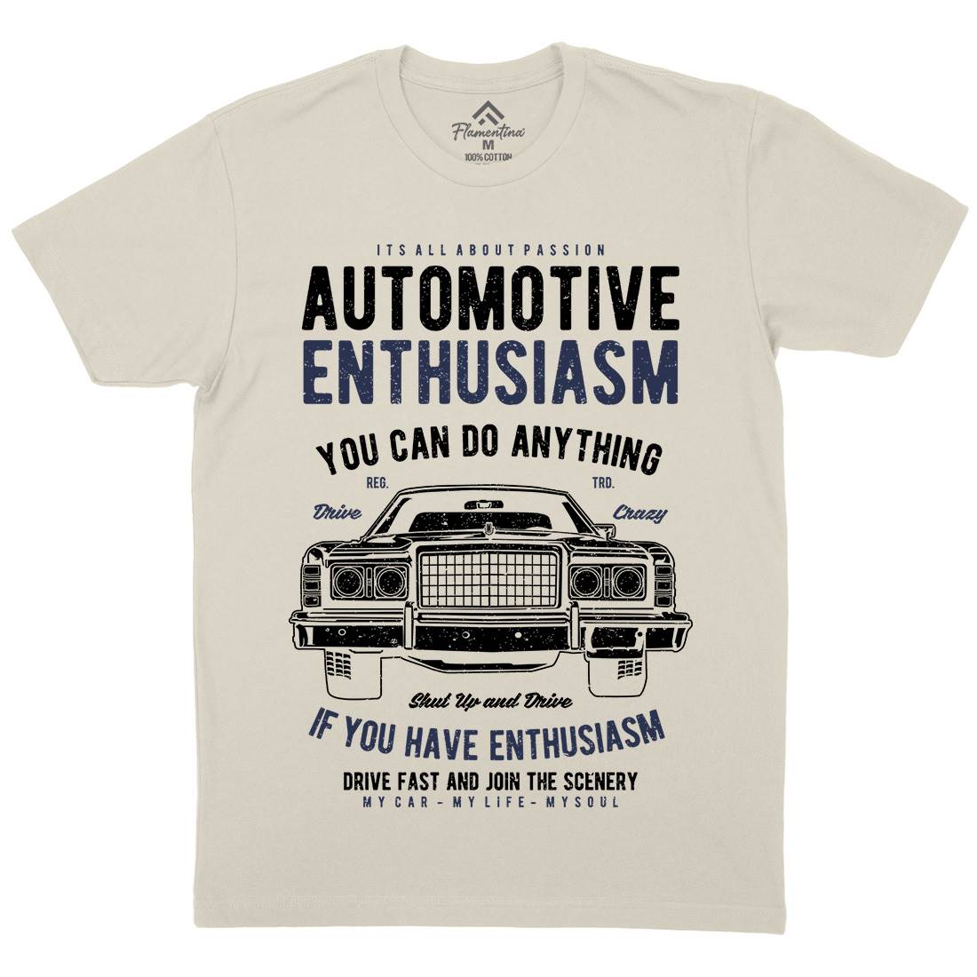 Automotive Enthusiasm Mens Organic Crew Neck T-Shirt Cars A614