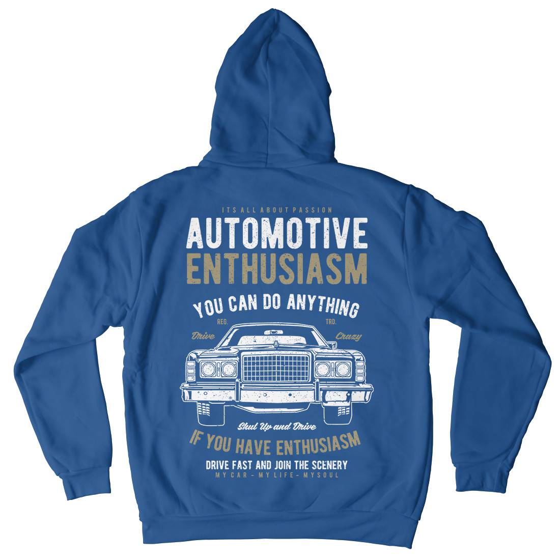Automotive Enthusiasm Mens Hoodie With Pocket Cars A614