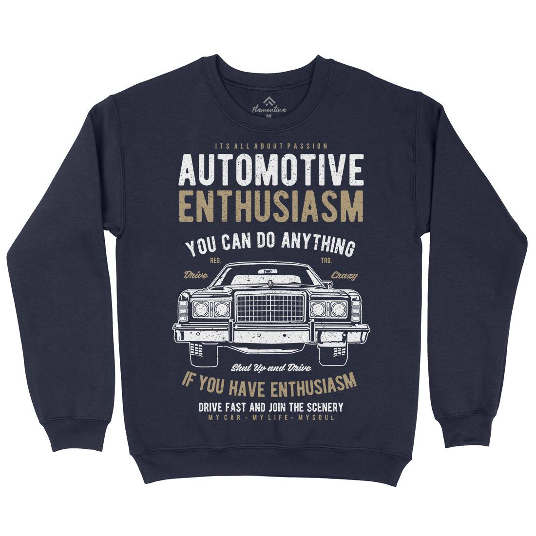 Automotive Enthusiasm Mens Crew Neck Sweatshirt Cars A614