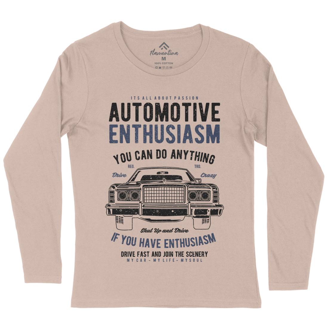 Automotive Enthusiasm Womens Long Sleeve T-Shirt Cars A614