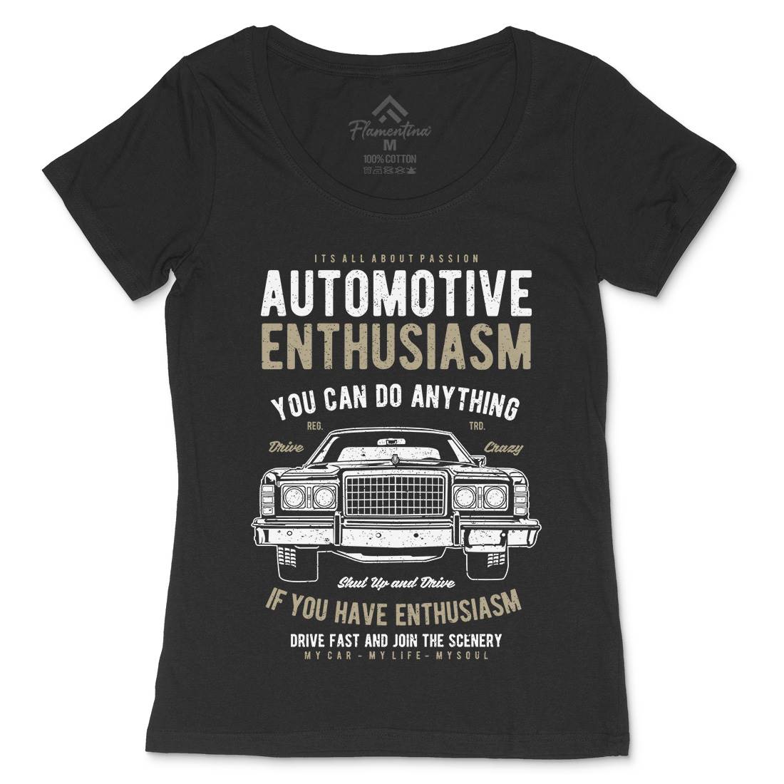 Automotive Enthusiasm Womens Scoop Neck T-Shirt Cars A614