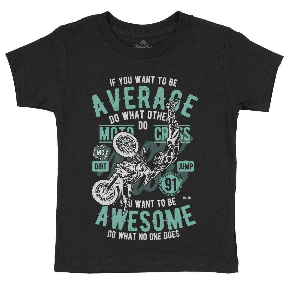 Awesome Motocross Kids Crew Neck T-Shirt Motorcycles A615