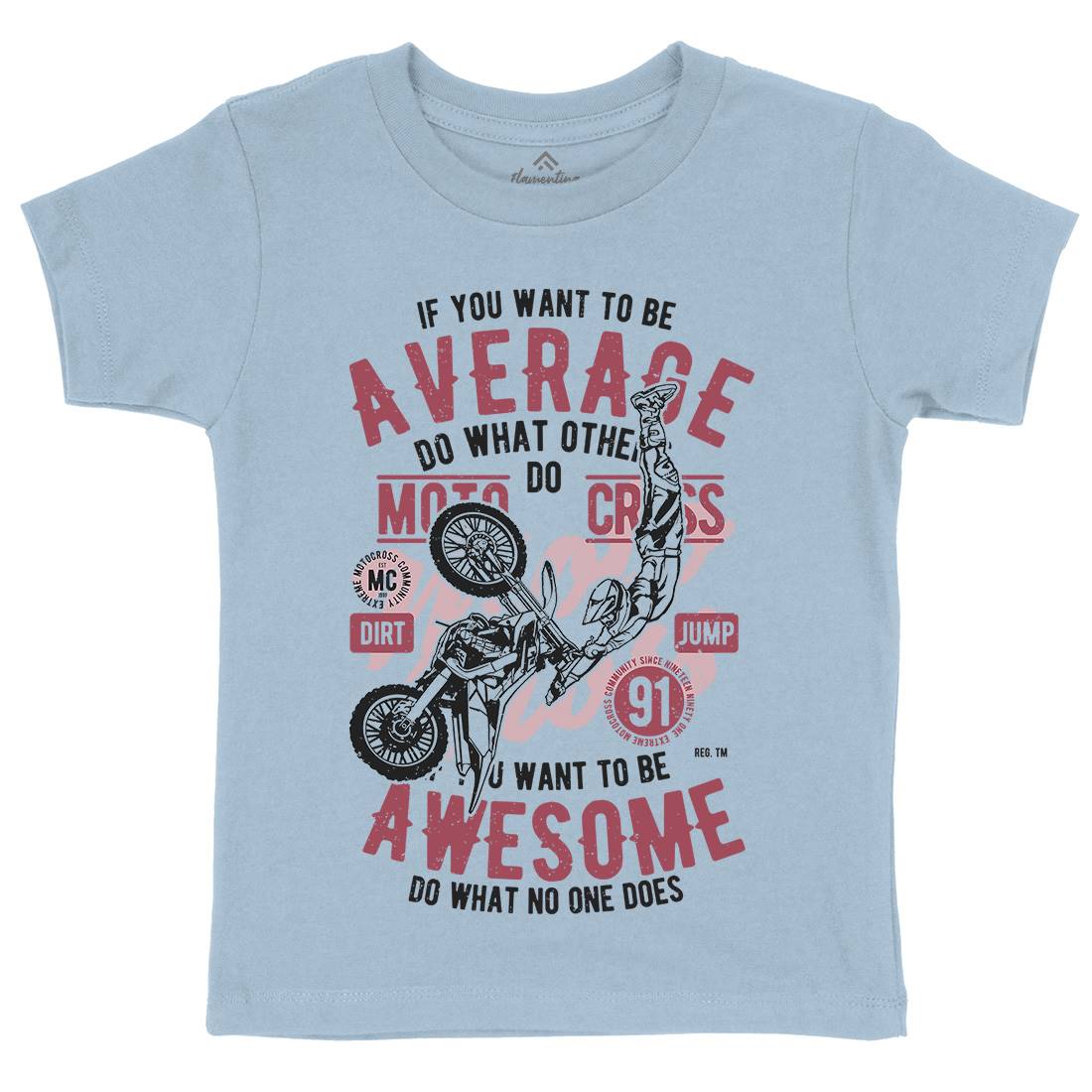 Awesome Motocross Kids Organic Crew Neck T-Shirt Motorcycles A615