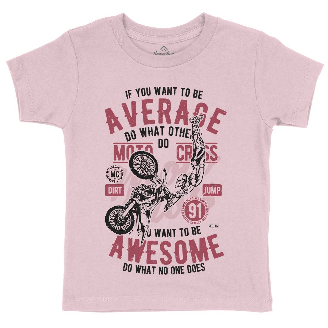 Awesome Motocross Kids Organic Crew Neck T-Shirt Motorcycles A615