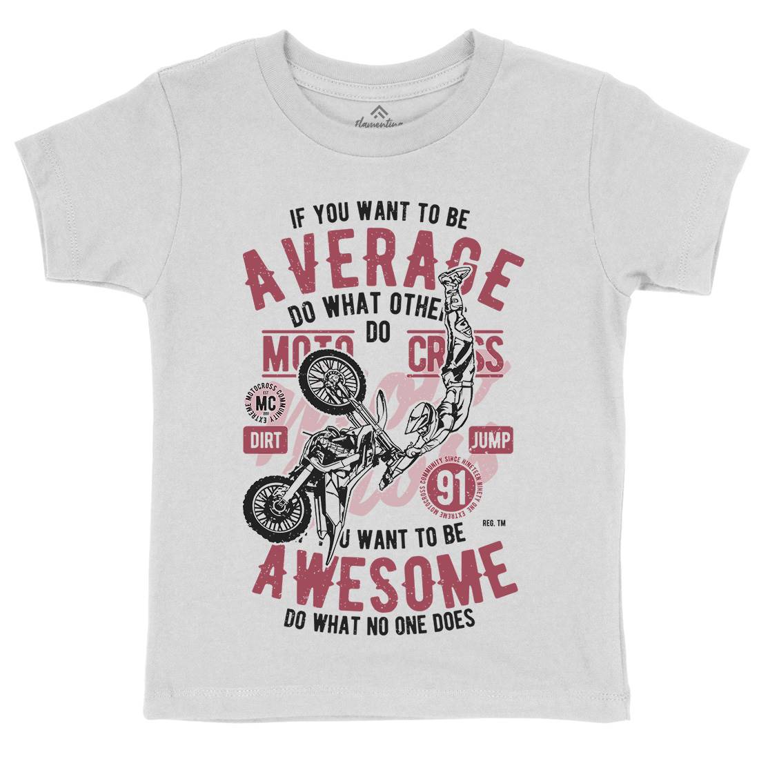 Awesome Motocross Kids Crew Neck T-Shirt Motorcycles A615