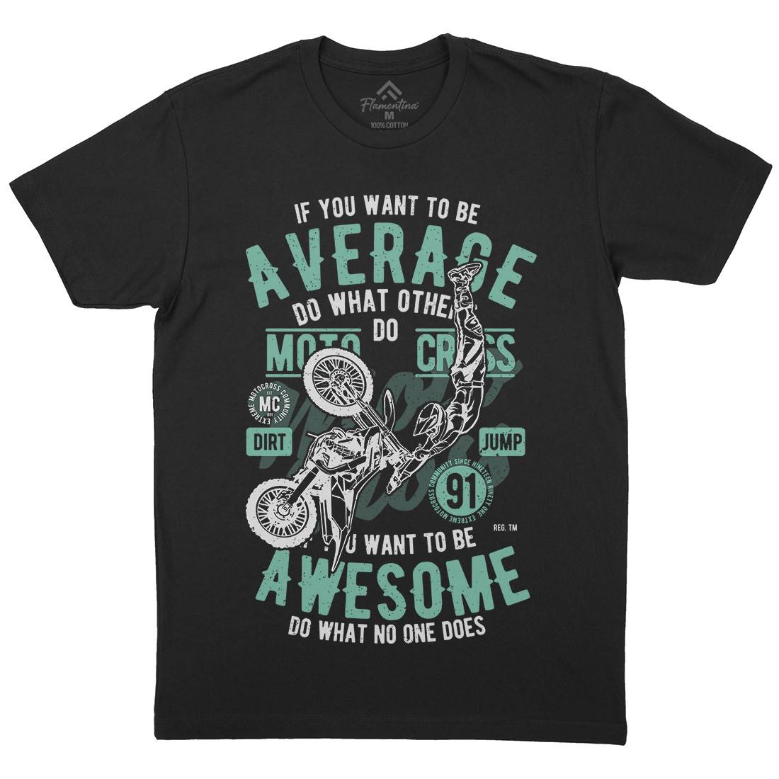 Awesome Motocross Mens Crew Neck T-Shirt Motorcycles A615