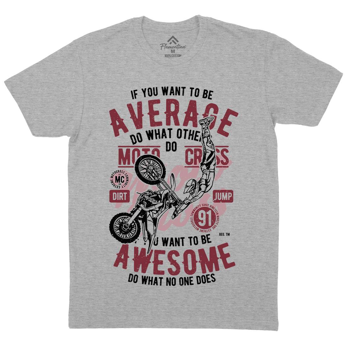 Awesome Motocross Mens Crew Neck T-Shirt Motorcycles A615