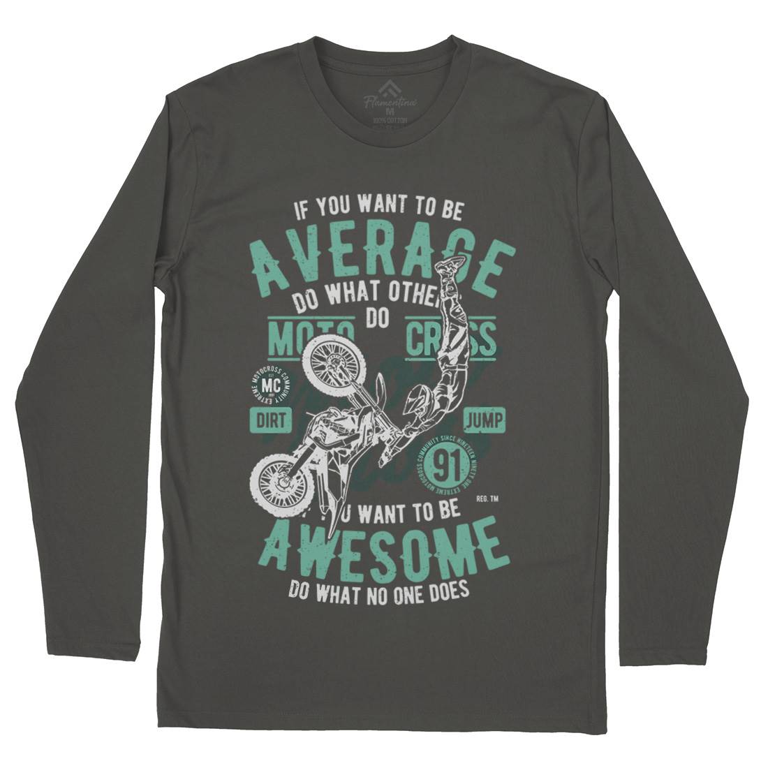 Awesome Motocross Mens Long Sleeve T-Shirt Motorcycles A615