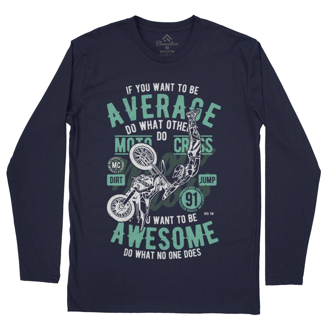 Awesome Motocross Mens Long Sleeve T-Shirt Motorcycles A615