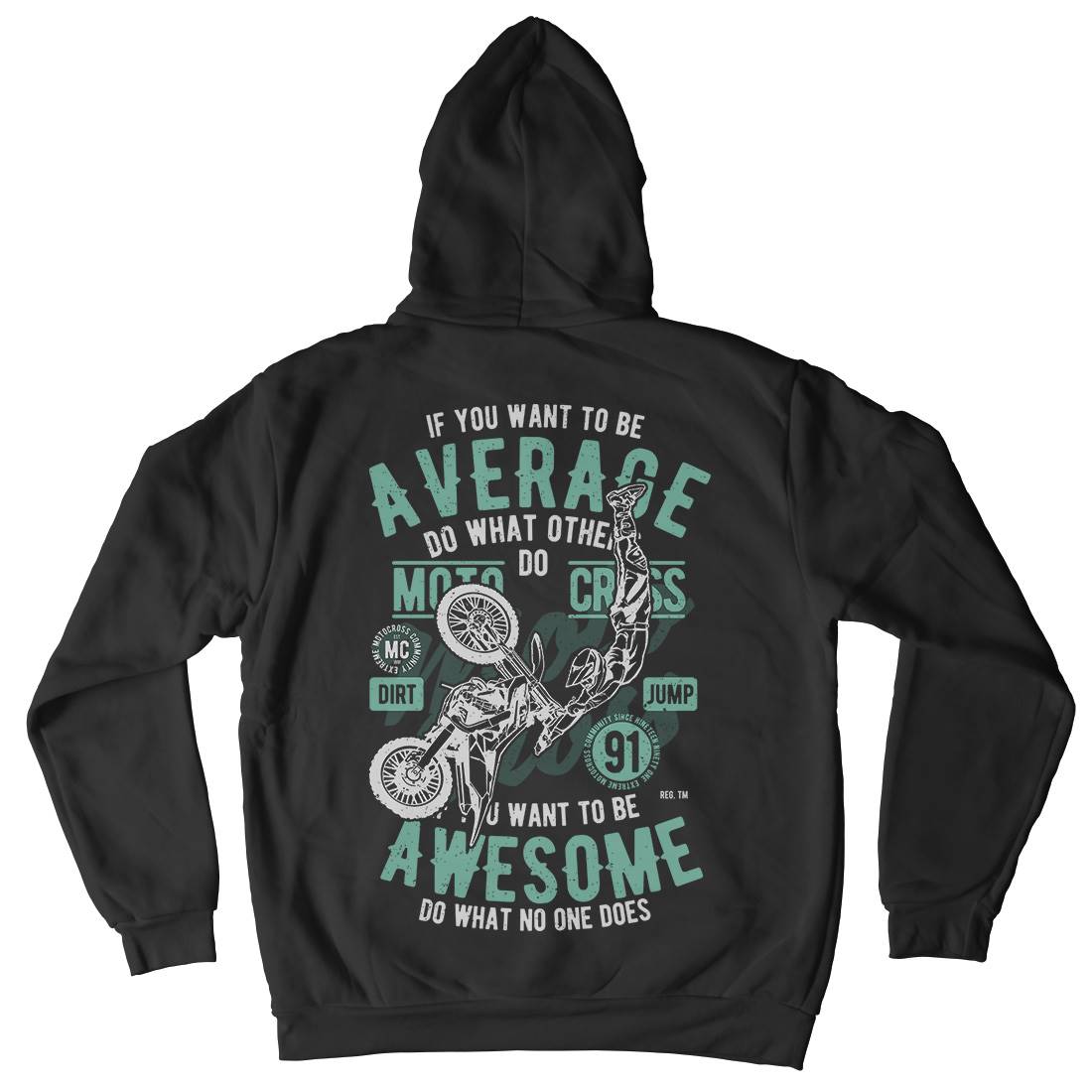 Awesome Motocross Mens Hoodie With Pocket Motorcycles A615