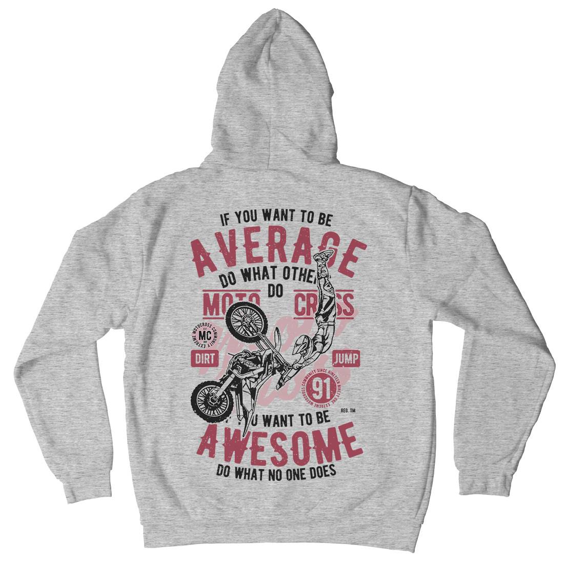 Awesome Motocross Mens Hoodie With Pocket Motorcycles A615