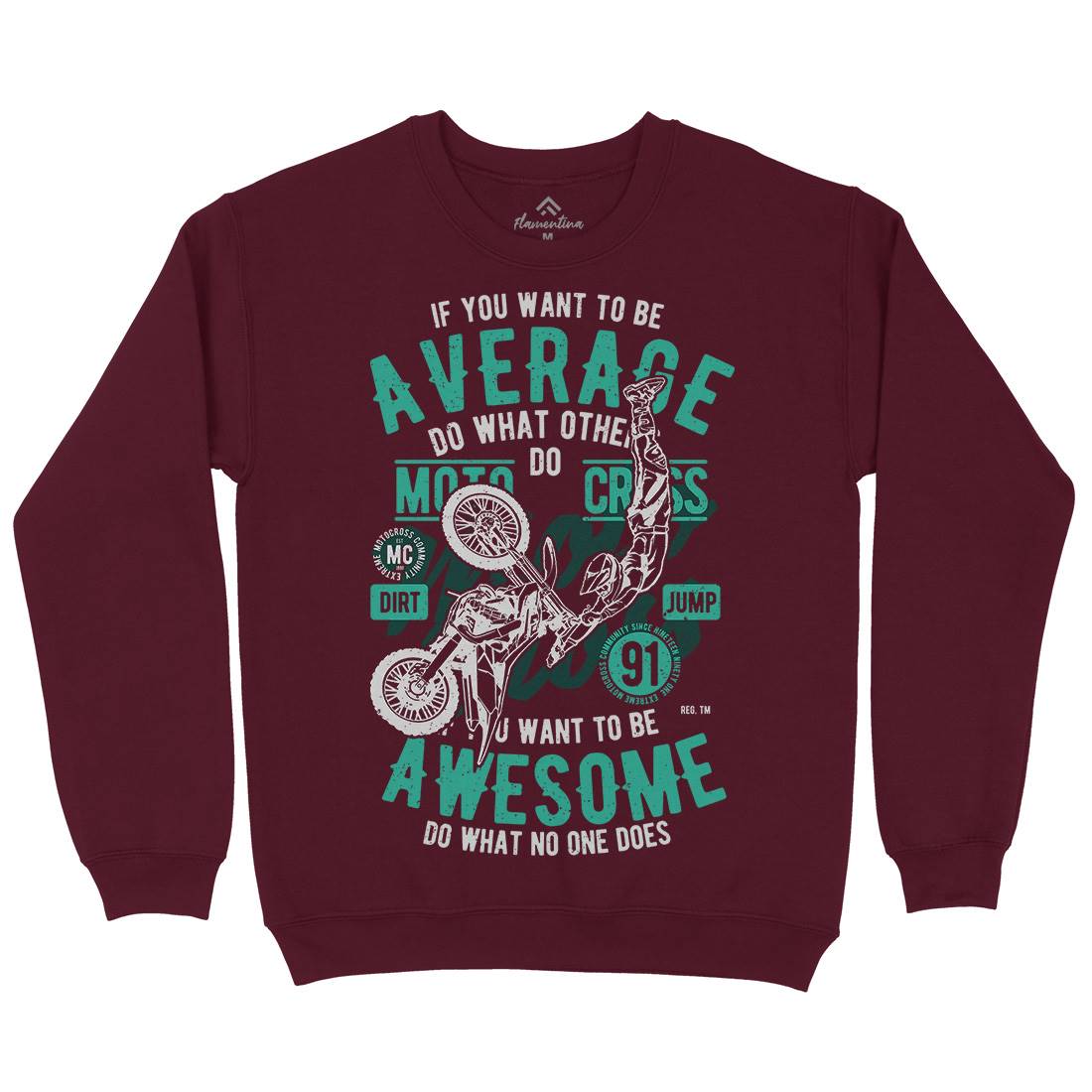 Awesome Motocross Mens Crew Neck Sweatshirt Motorcycles A615