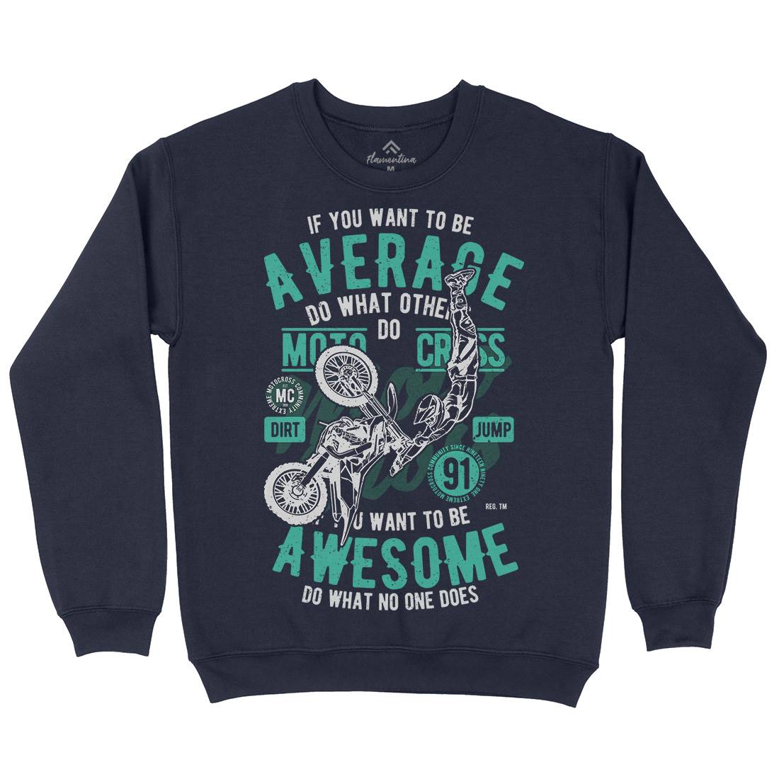 Awesome Motocross Mens Crew Neck Sweatshirt Motorcycles A615