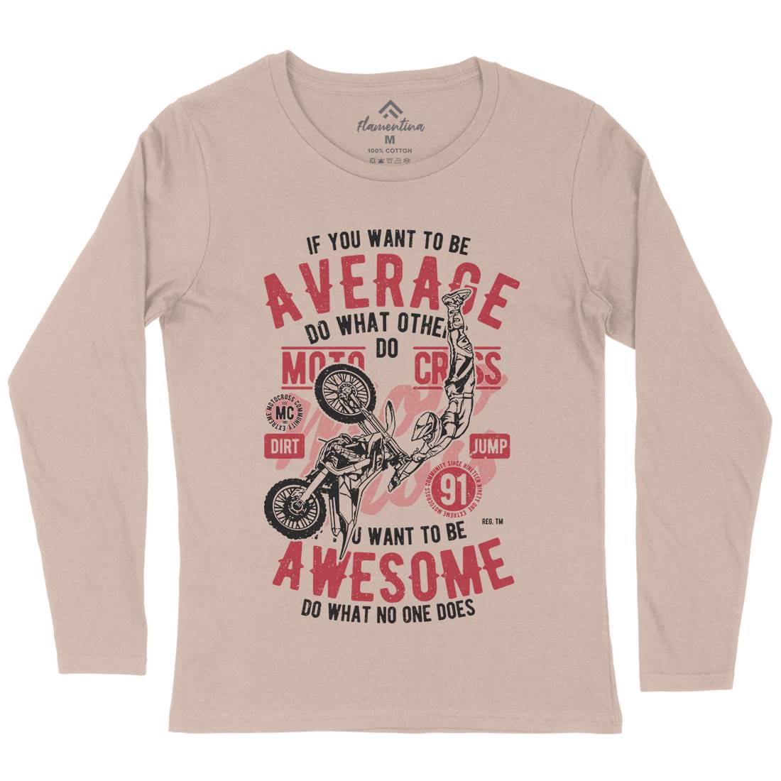 Awesome Motocross Womens Long Sleeve T-Shirt Motorcycles A615