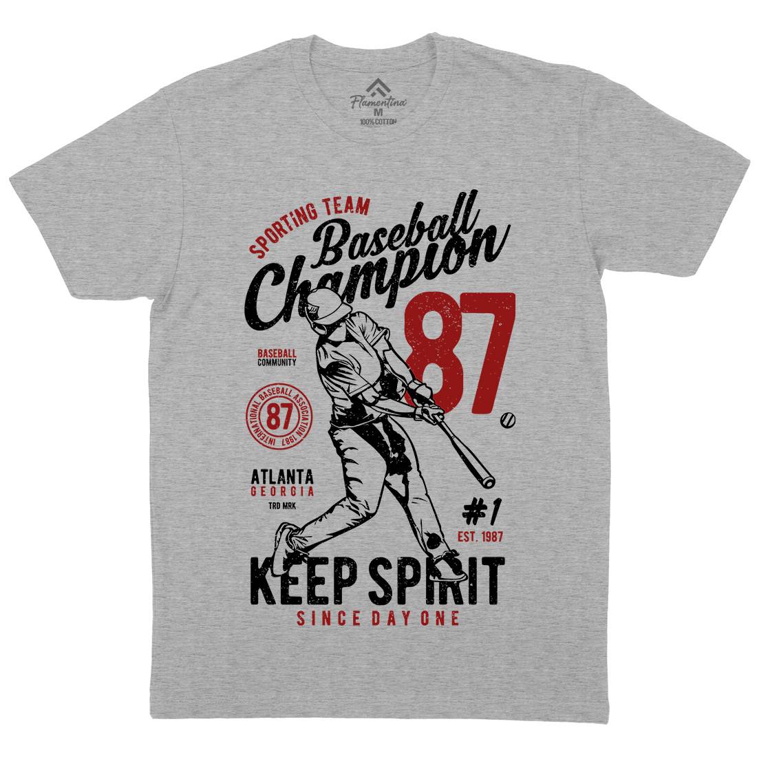 Baseball Champion Mens Organic Crew Neck T-Shirt Sport A616