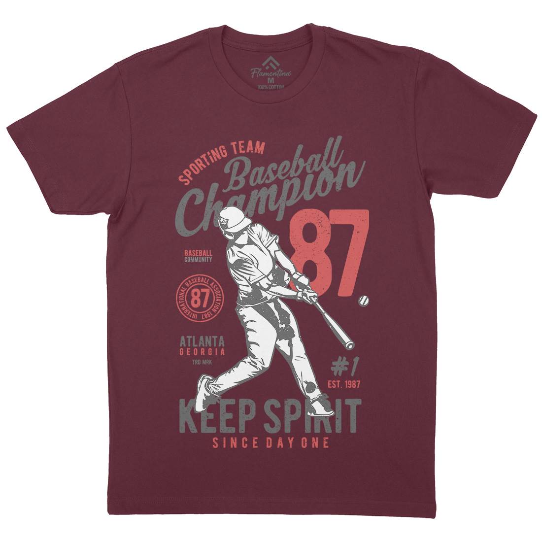 Baseball Champion Mens Organic Crew Neck T-Shirt Sport A616