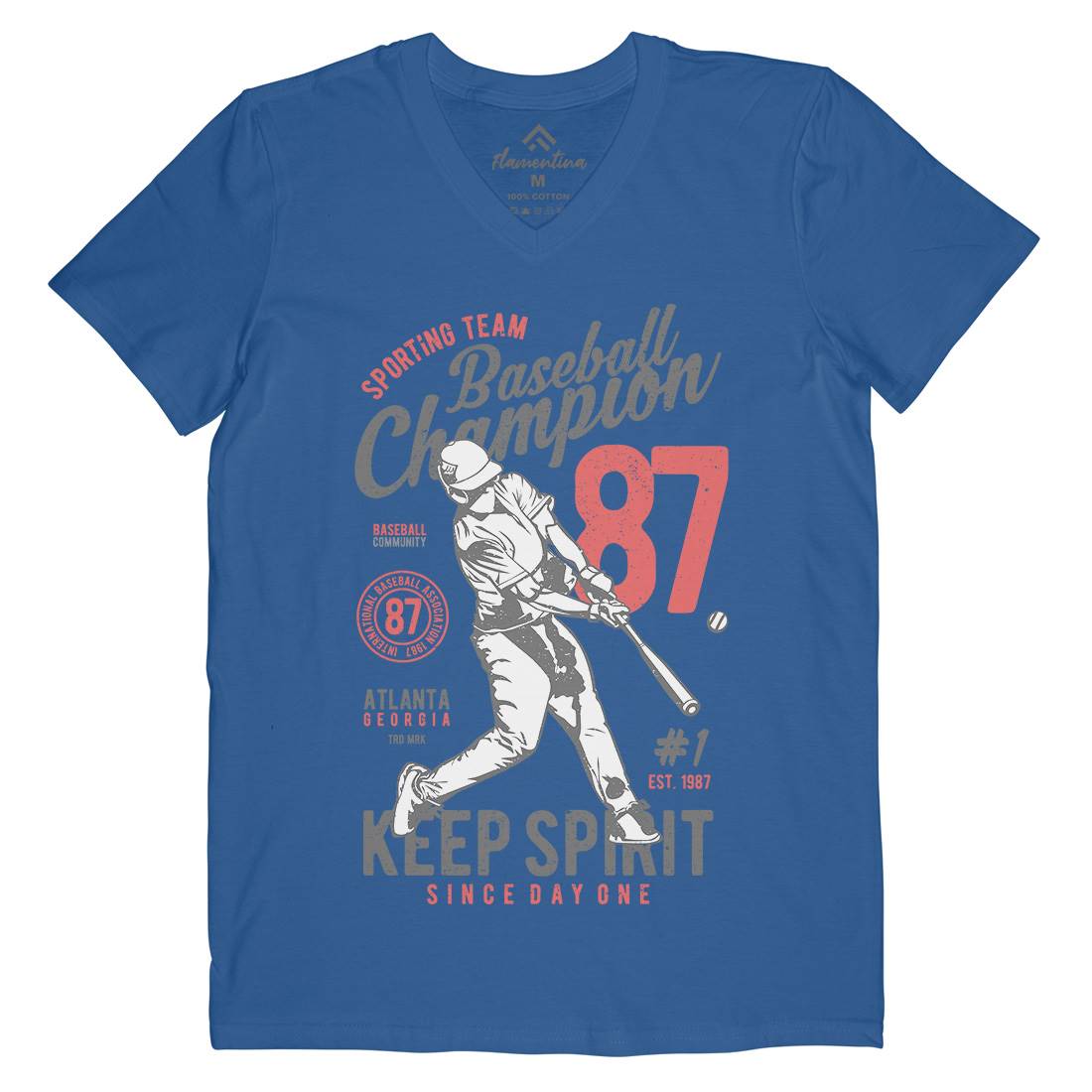 Baseball Champion Mens V-Neck T-Shirt Sport A616