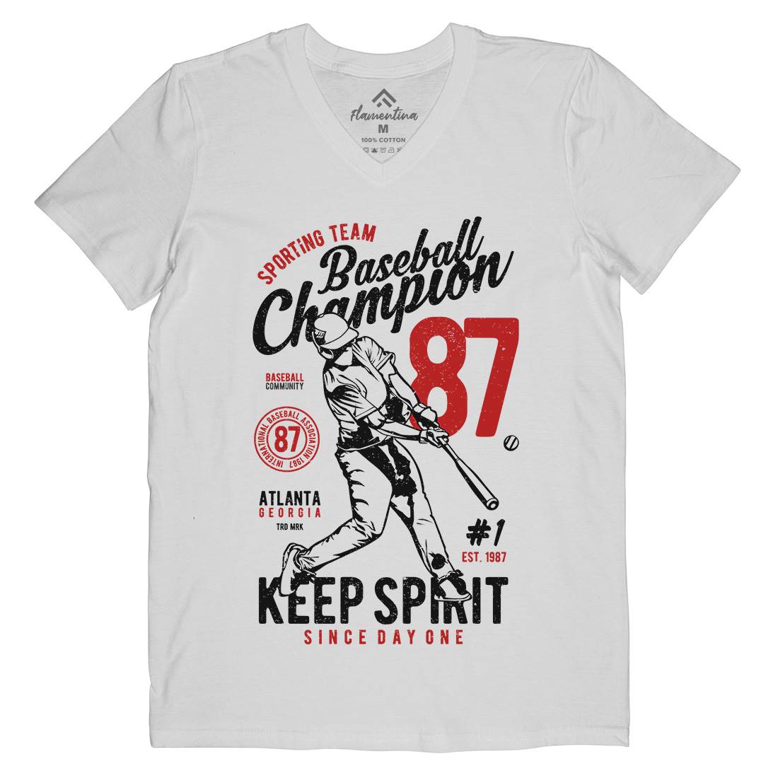 Baseball Champion Mens V-Neck T-Shirt Sport A616