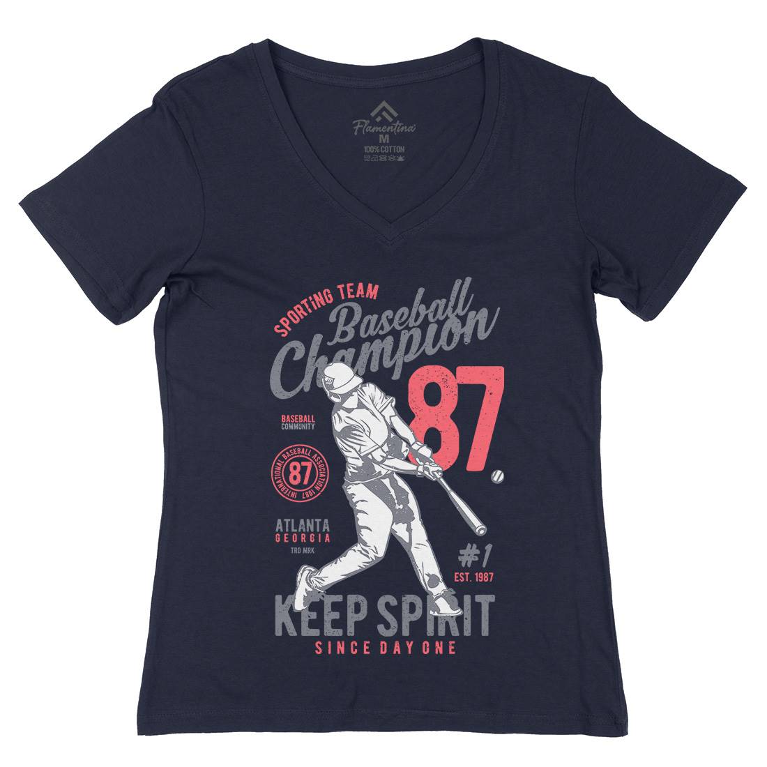 Baseball Champion Womens Organic V-Neck T-Shirt Sport A616