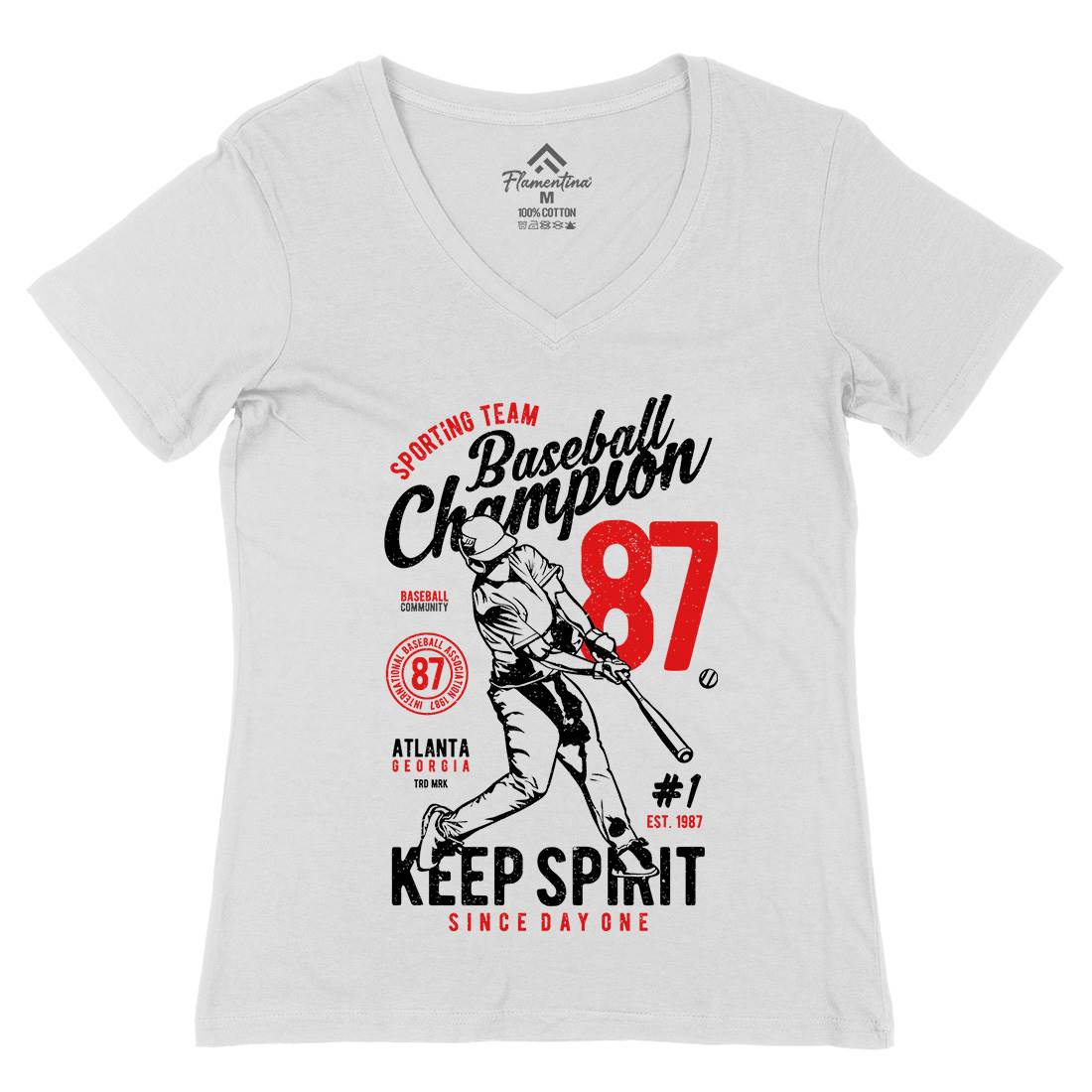 Baseball Champion Womens Organic V-Neck T-Shirt Sport A616