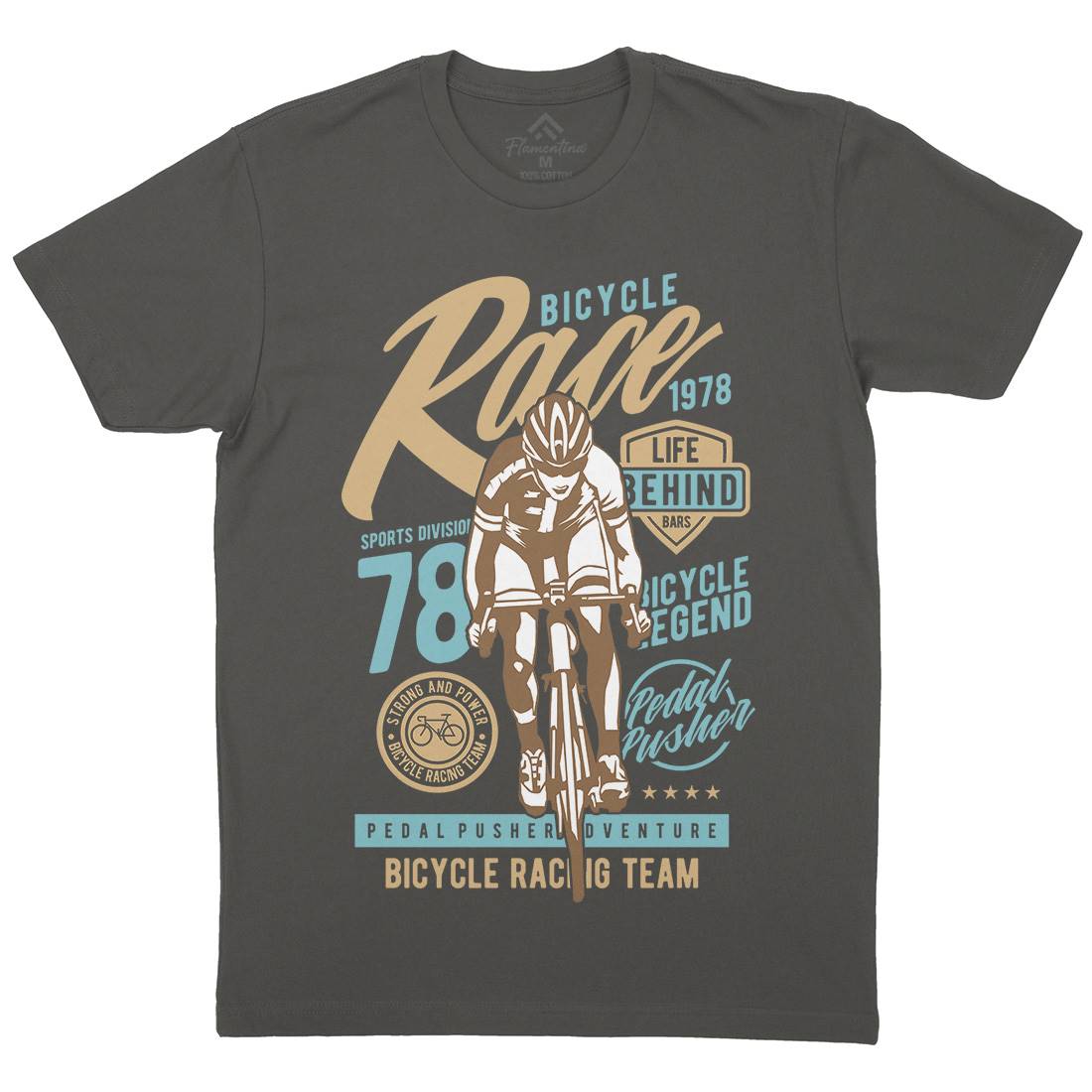 Bicycle Race Mens Crew Neck T-Shirt Bikes A617