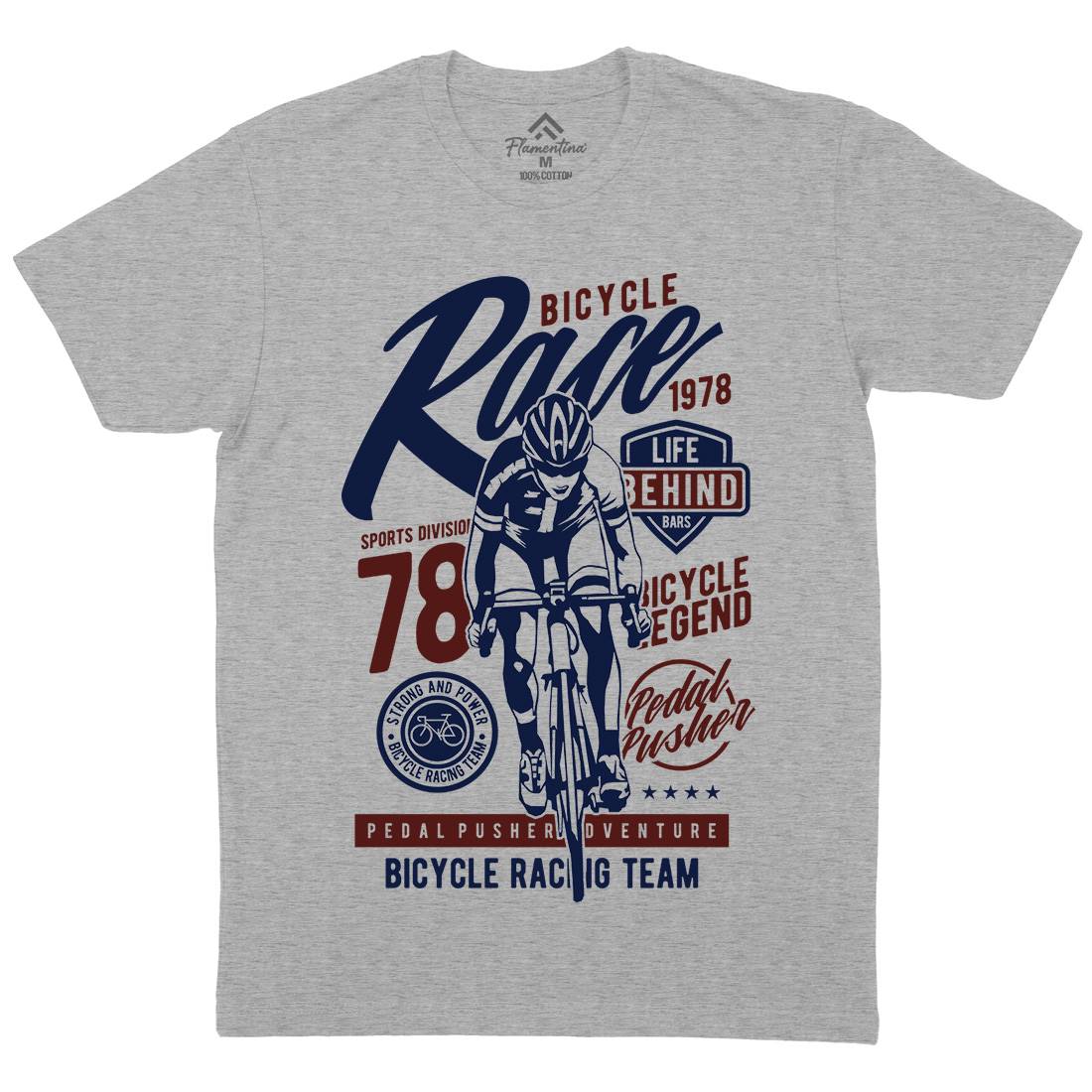 Bicycle Race Mens Organic Crew Neck T-Shirt Bikes A617