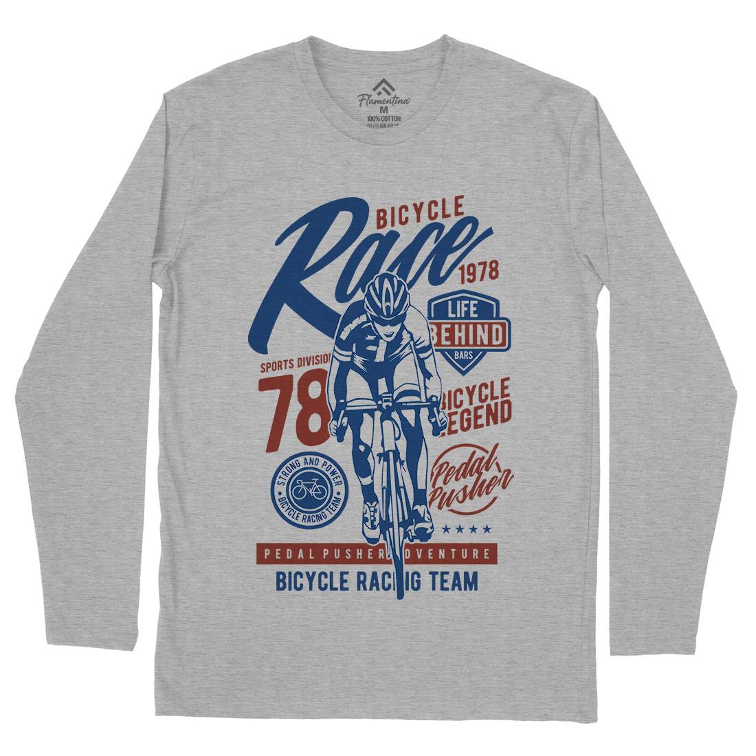 Bicycle Race Mens Long Sleeve T-Shirt Bikes A617