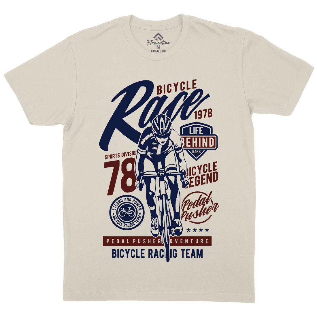 Bicycle Race Mens Organic Crew Neck T-Shirt Bikes A617