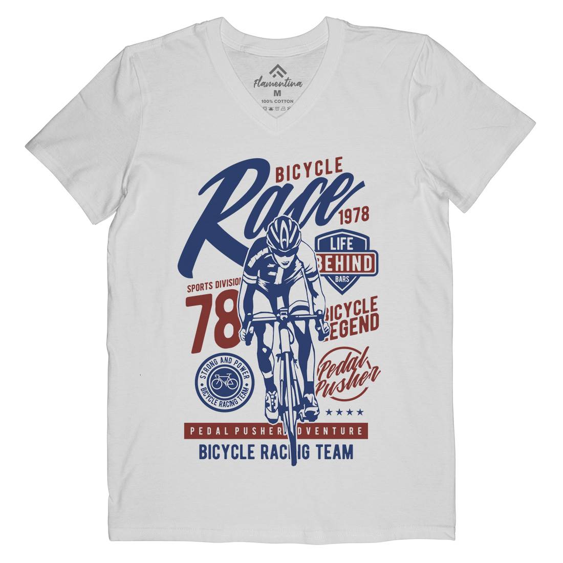 Bicycle Race Mens V-Neck T-Shirt Bikes A617