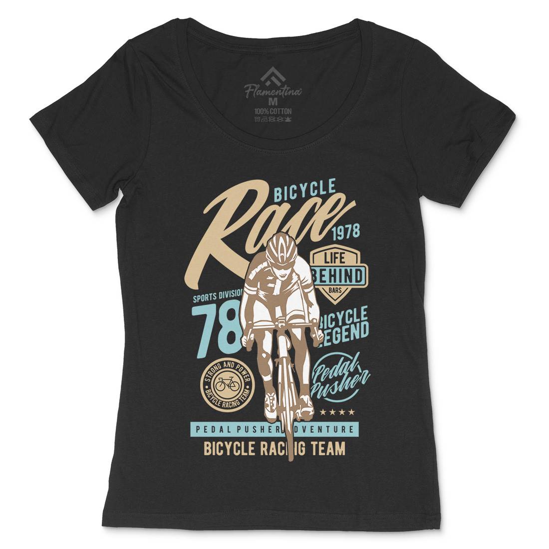 Bicycle Race Womens Scoop Neck T-Shirt Bikes A617